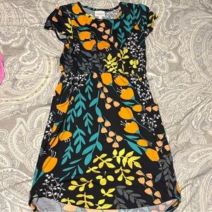 LuLaRoe Kids Dress with Vibrant Orange and Teal Patterns